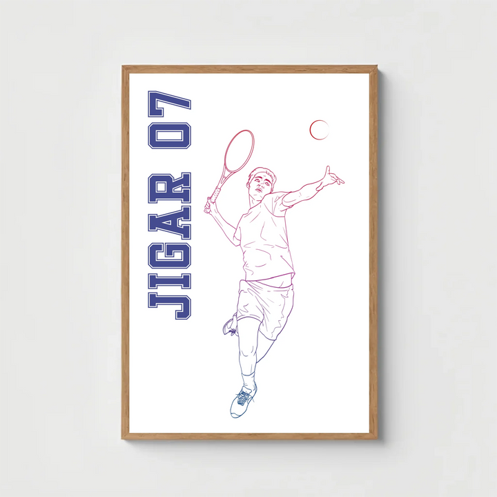 Custom Tennis Player Wall Art