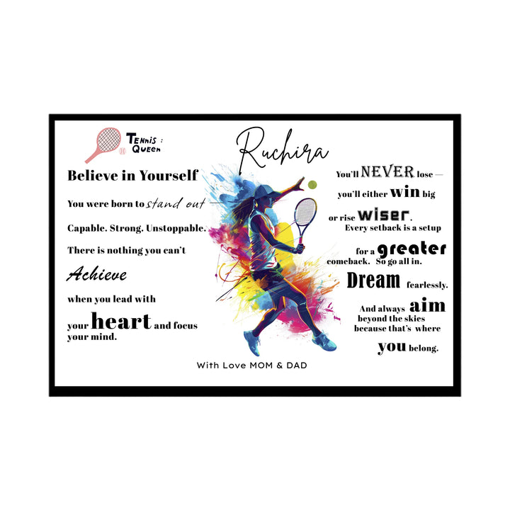 Custom Motivational Tennis Print