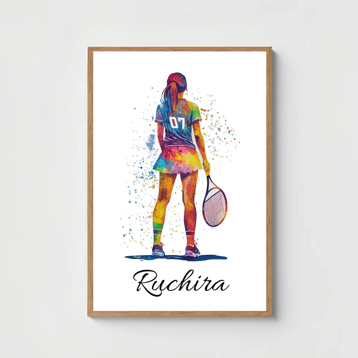 Girl’s Personalised Table Tennis Wall Print