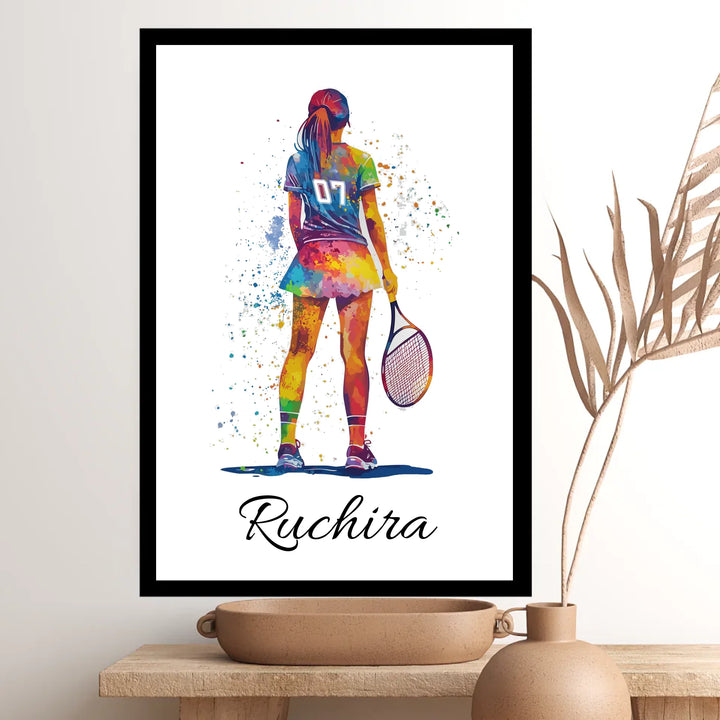 Girl’s Personalised Table Tennis Wall Print