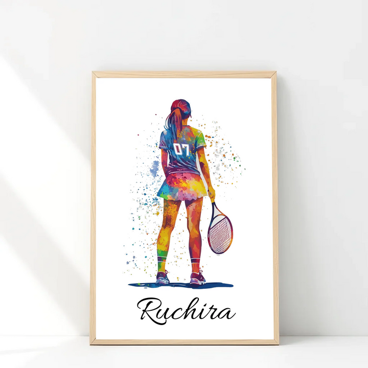 Girl’s Personalised Table Tennis Wall Print