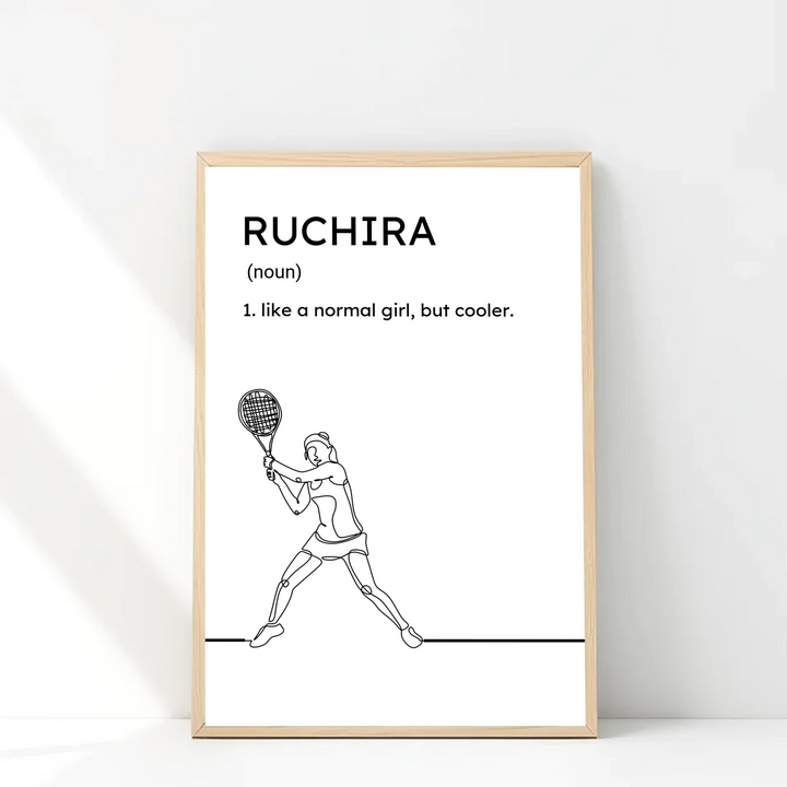 Table Tennis Line Art – Personalised Gift for Girls