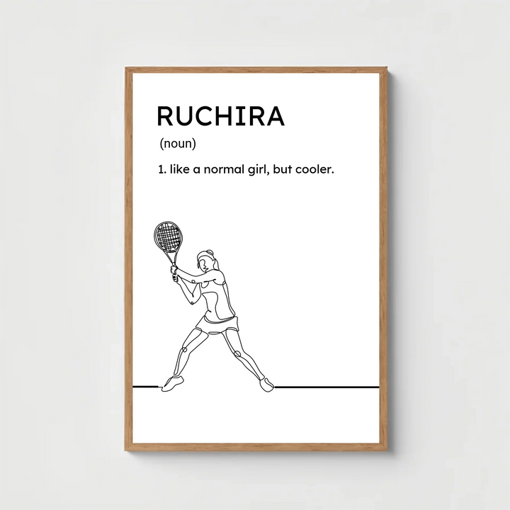 Table Tennis Line Art – Personalised Gift for Girls