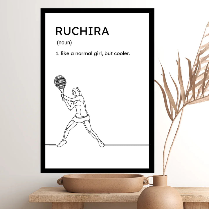 Table Tennis Line Art – Personalised Gift for Girls