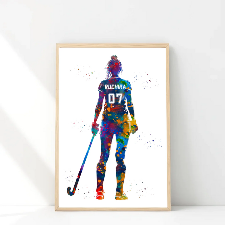 Personalized Hockey Player Poster – Motivational Gift for Young Athletes by