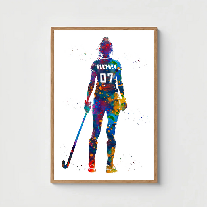 Personalized Hockey Player Poster – Motivational Gift for Young Athletes by