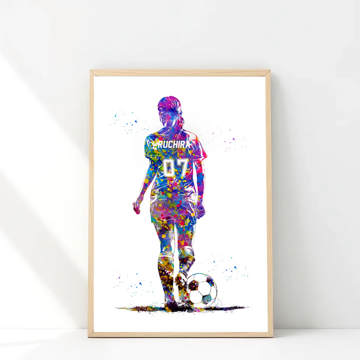 Personalized Soccer | Football Player Poster – Motivational Gift for Young Athletes by