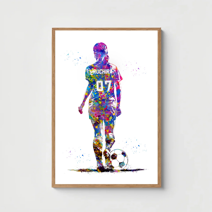 Personalized Soccer | Football Player Poster – Motivational Gift for Young Athletes by