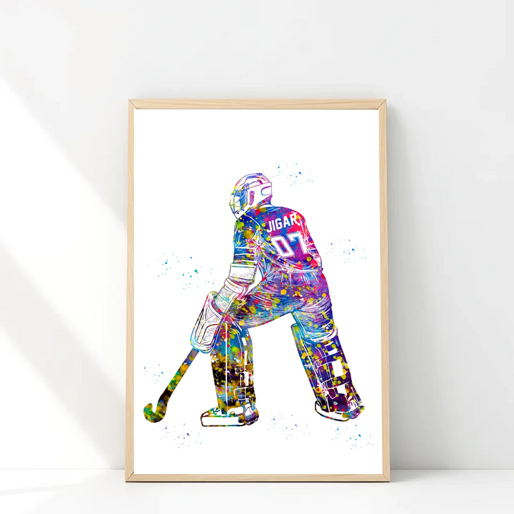 Personalized Hockey Player Poster – Custom Gift for Hockey Enthusiasts