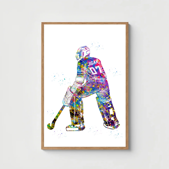 Personalized Hockey Player Poster – Custom Gift for Hockey Enthusiasts