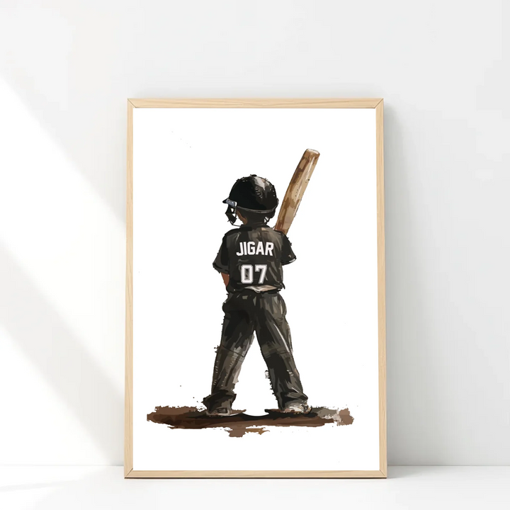 Personalised Cricket Wall Art – Custom Name Poster for Boys’ Room Decor & Cricket Gift