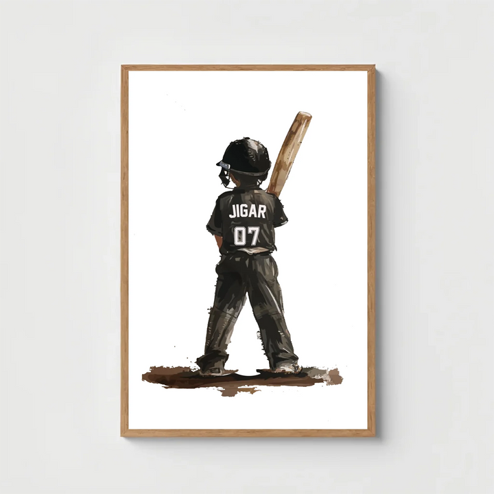 Personalised Cricket Wall Art – Custom Name Poster for Boys’ Room Decor & Cricket Gift