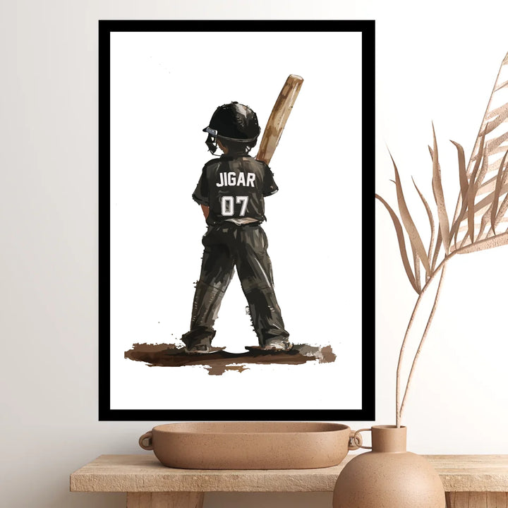Personalised Cricket Wall Art – Custom Name Poster for Boys’ Room Decor & Cricket Gift