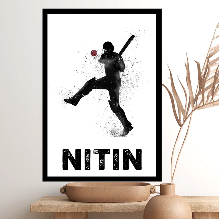Batsman Poster - Dynamic Cricket Player Print Ideal Gift for Cricketer & Sports Decor