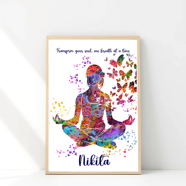 Girl Meditating Personalized Wall Art