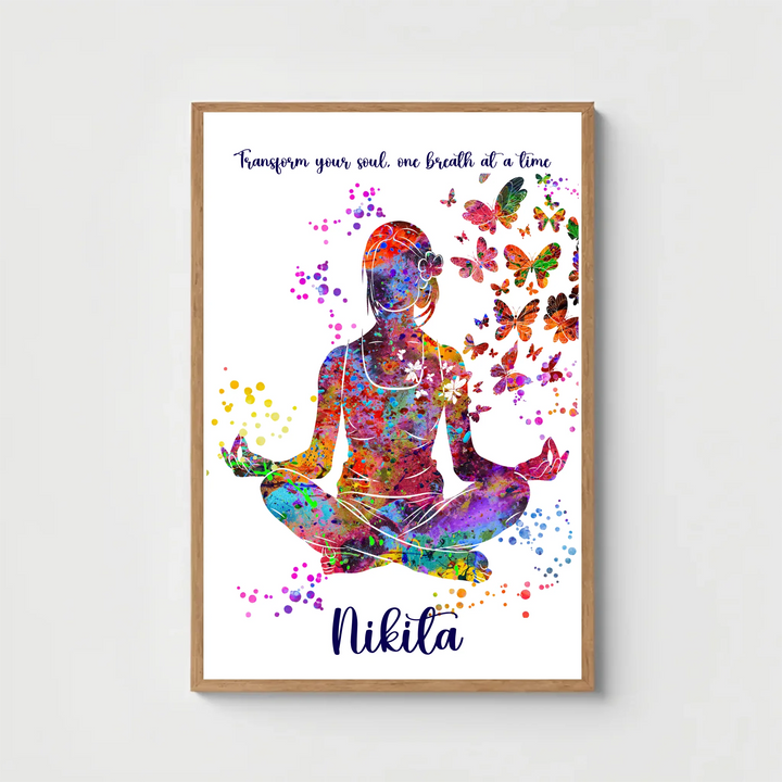 Girl Meditating Personalized Wall Art