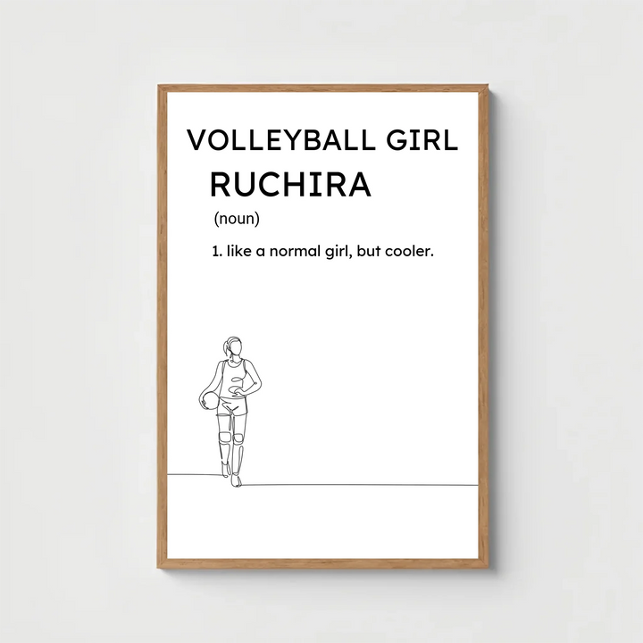 Volleyball Poster, Volleyball Girl Wall Decor, teen bedrooom gif