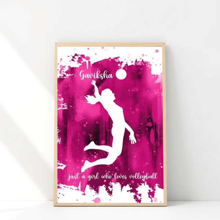 Volleyball Art - Girls' Volleyball Poster - Player Decor & Inspiring Wall Art for Girl's Room