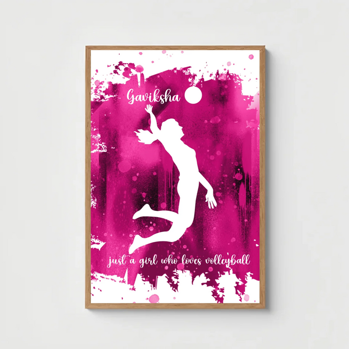 Volleyball Art - Girls' Volleyball Poster - Player Decor & Inspiring Wall Art for Girl's Room