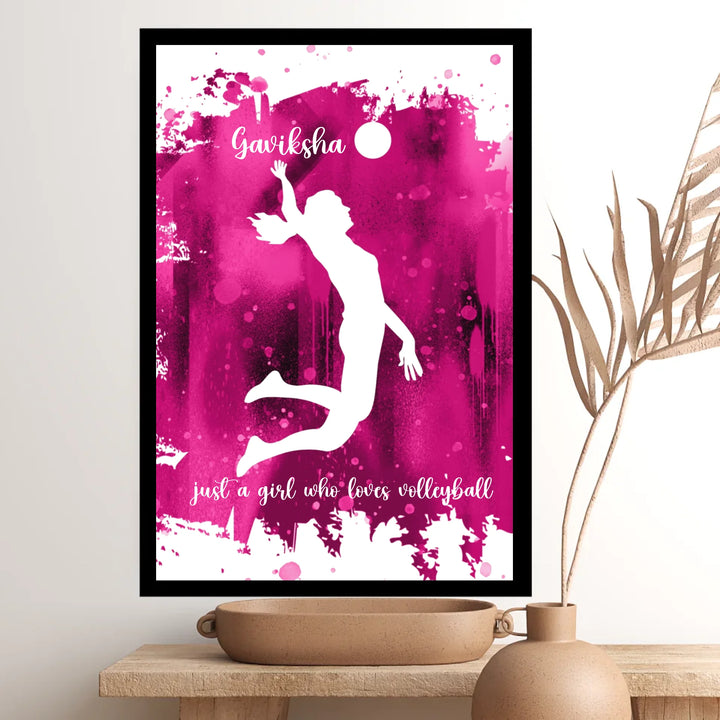 Volleyball Art - Girls' Volleyball Poster - Player Decor & Inspiring Wall Art for Girl's Room