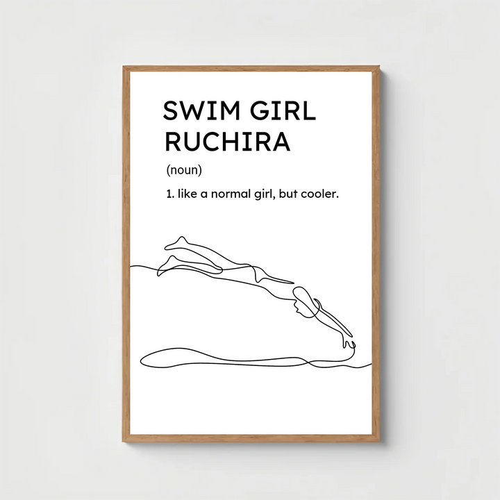 Swim Girl Art Print - Inspiring Swimming Poster & Gift for Swimmer (Perfect Teen Gifts)
