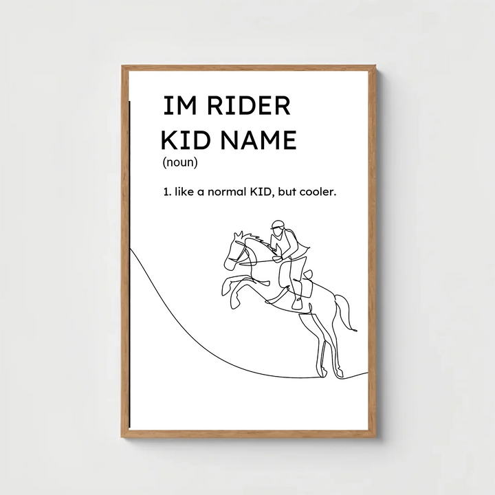 Minimalist Horse Riding Poster - Elegant Horse Rider Wall Art & Equestrian Gift