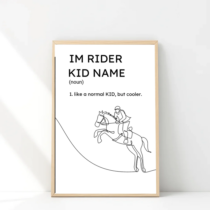 Minimalist Horse Riding Poster - Elegant Horse Rider Wall Art & Equestrian Gift