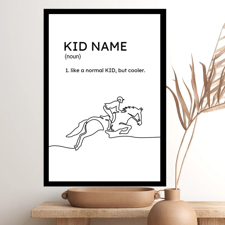 Horse Rider Poster Horsey Girl Room Decor & Perfect Equestrian Lover Gift