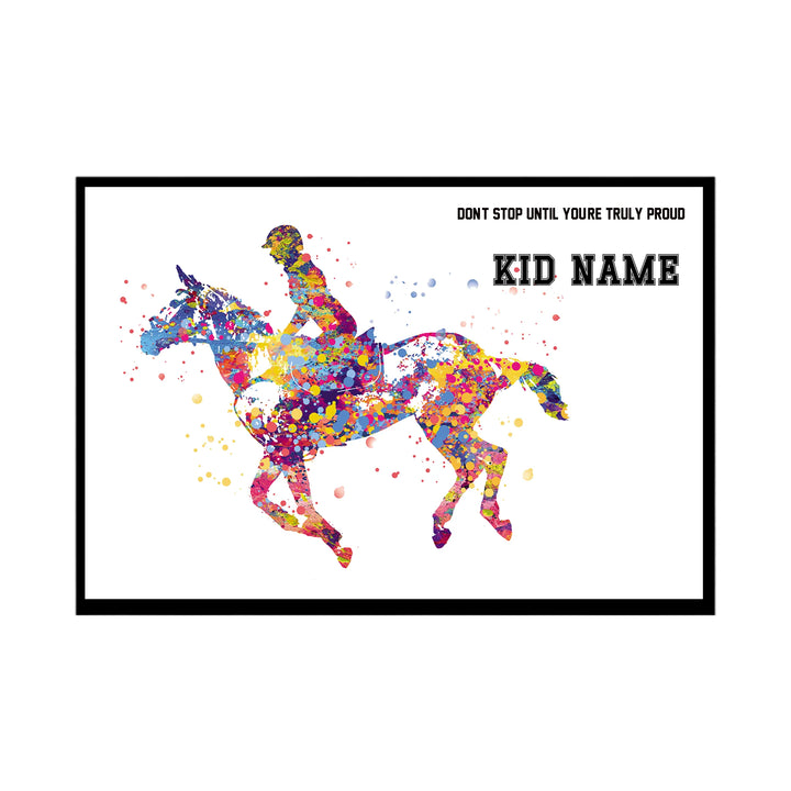 Horse Riding Poster - Equestrian Sport Wall Art & Rider Gift for Centre Decoration