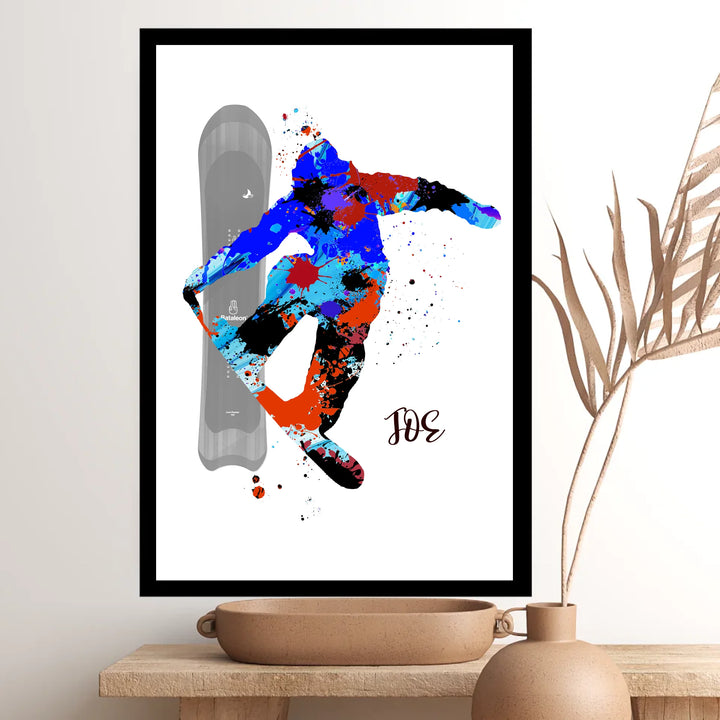 Personalised Snowboarder Art – Custom Winter Sports Gift, Snowboarding Wall Art