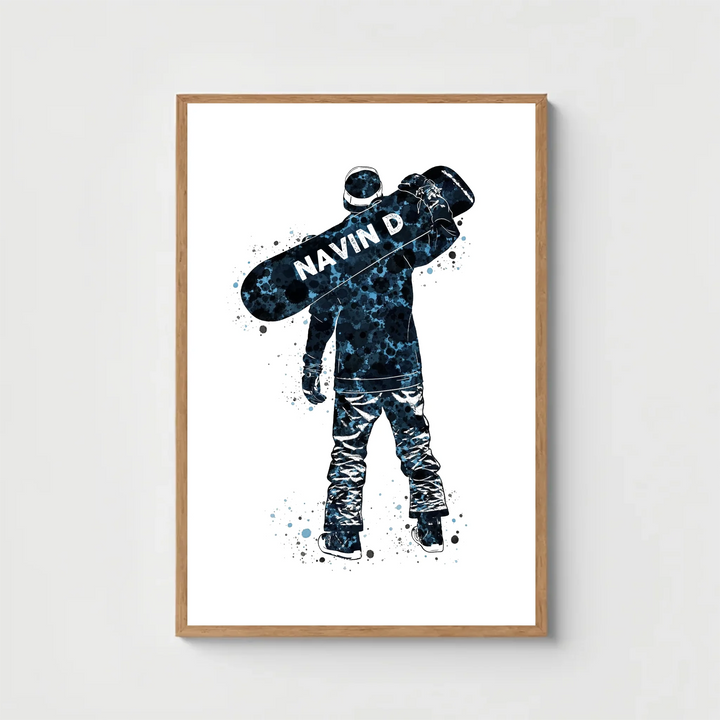 Personalised Snowboarder Poster – Custom Snowboarding Gift for Him, Teens & Boys