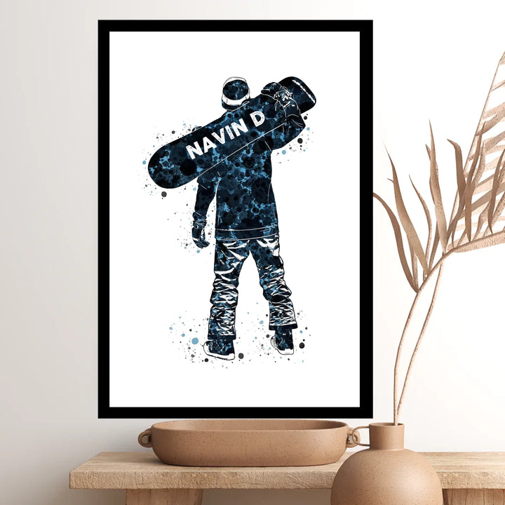 Personalised Snowboarder Poster – Custom Snowboarding Gift for Him, Teens & Boys