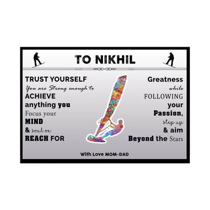 Personalised Windsurfer Motivational Wall Art – Custom Name & Message