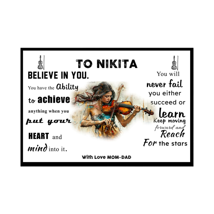 Personalised Motivational Wall Art Violin Player Girl