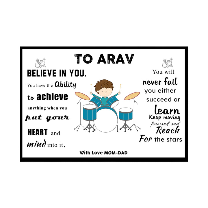 Personalised Wall Art Percussionist Drummer Boy