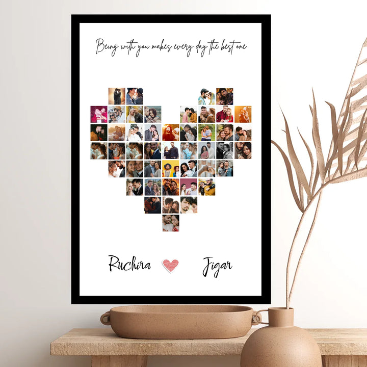 Heart-Shaped 46-Photo Collage – Personalised Keepsake