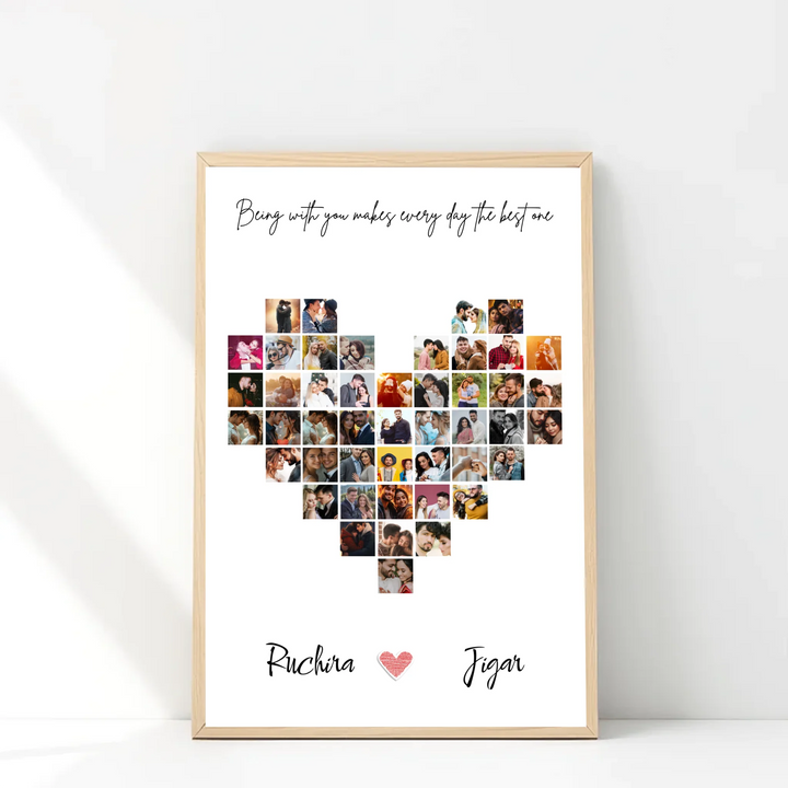 Heart-Shaped 46-Photo Collage – Personalised Keepsake