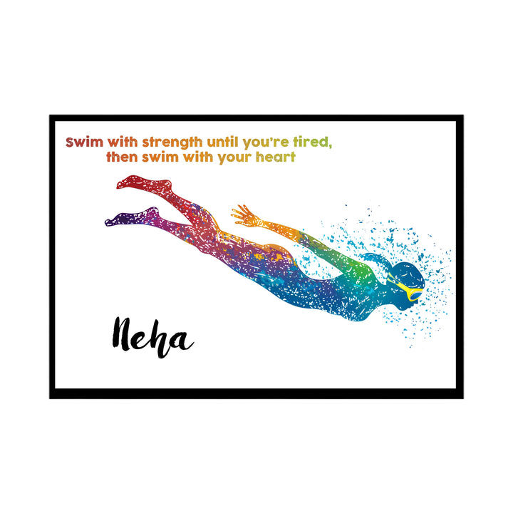 Swimming Champion Girl – Personalised Wall Art