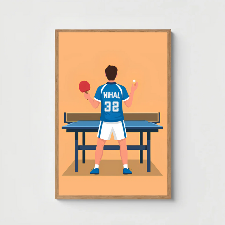 Table Tennis Match Winner – Personalised Wall Art