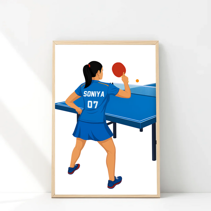 Table Tennis Athlete – Personalised Wall Art
