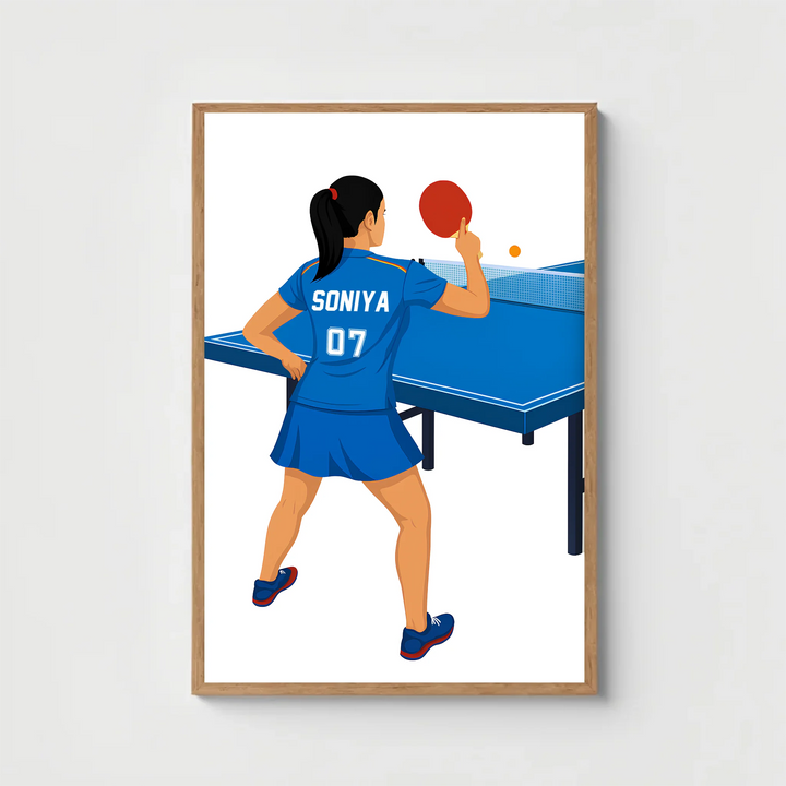 Table Tennis Athlete – Personalised Wall Art