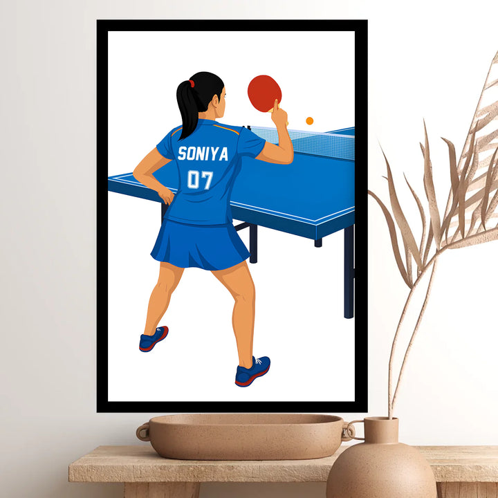 Table Tennis Athlete – Personalised Wall Art