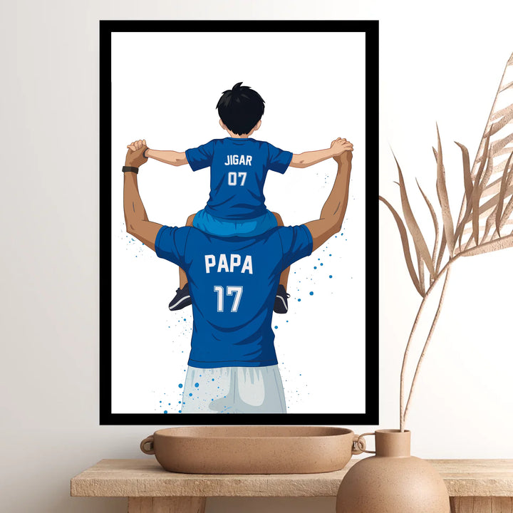 Father and Son Football Players – Personalised Wall Art