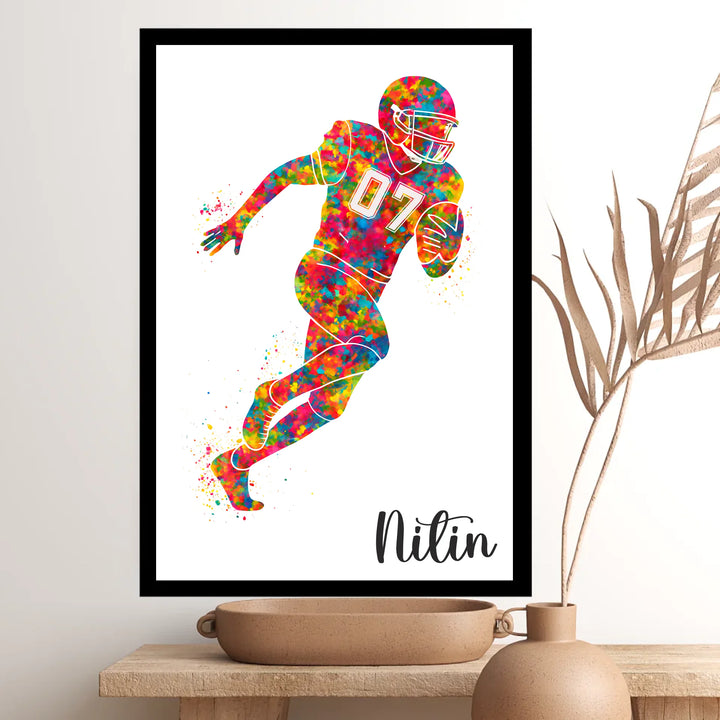 Rugby Star Player – Personalised Wall Art