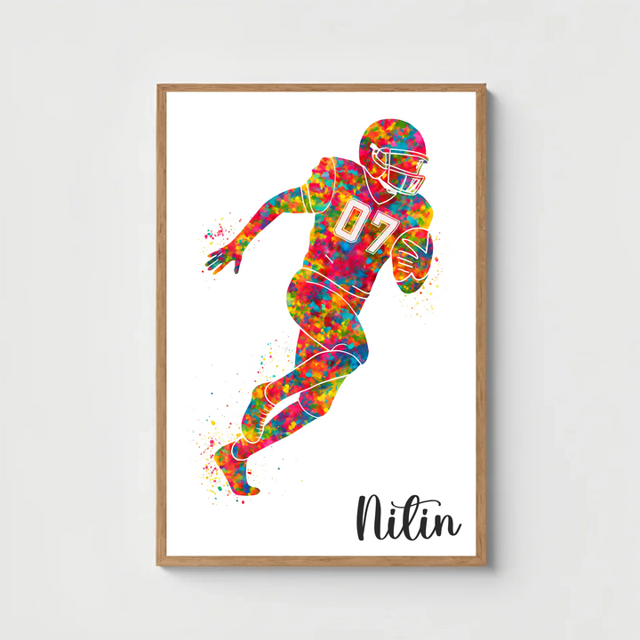 Rugby Star Player – Personalised Wall Art