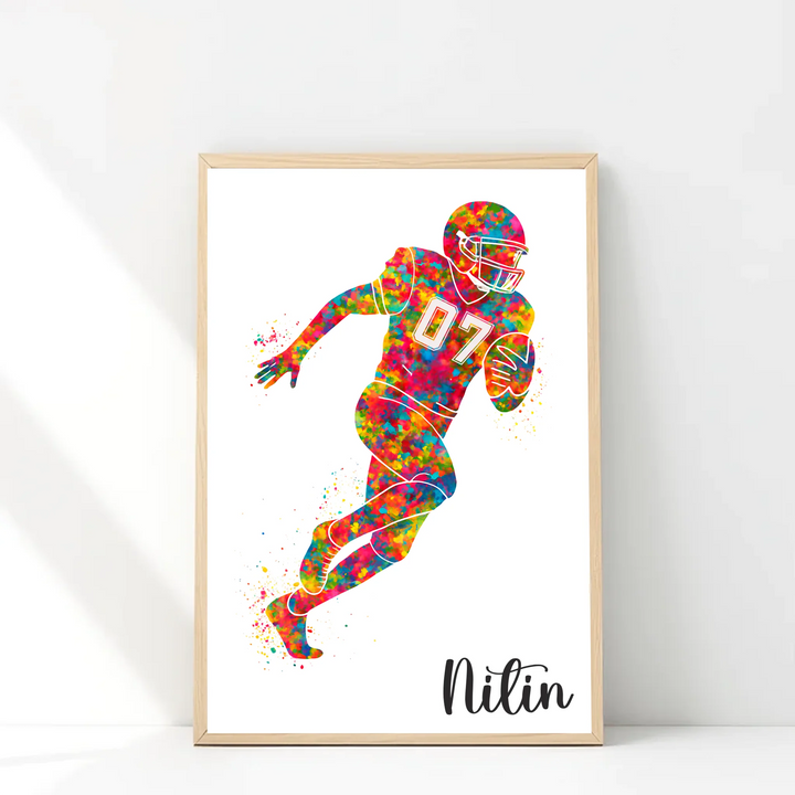 Rugby Star Player – Personalised Wall Art