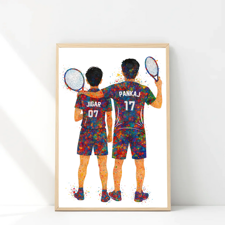 Tennis Brothers Duo – Personalised Wall Art