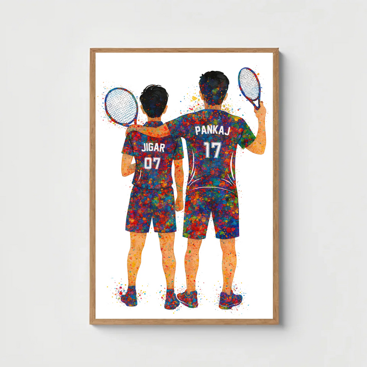 Tennis Brothers Duo – Personalised Wall Art