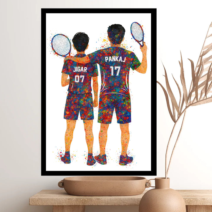 Tennis Brothers Duo – Personalised Wall Art