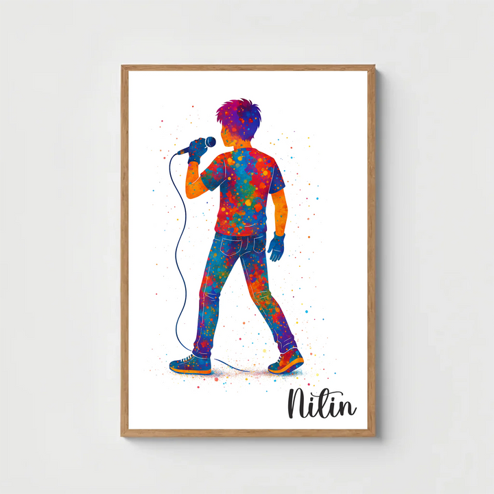 Singing Artiste Boy – Personalised Wall Art